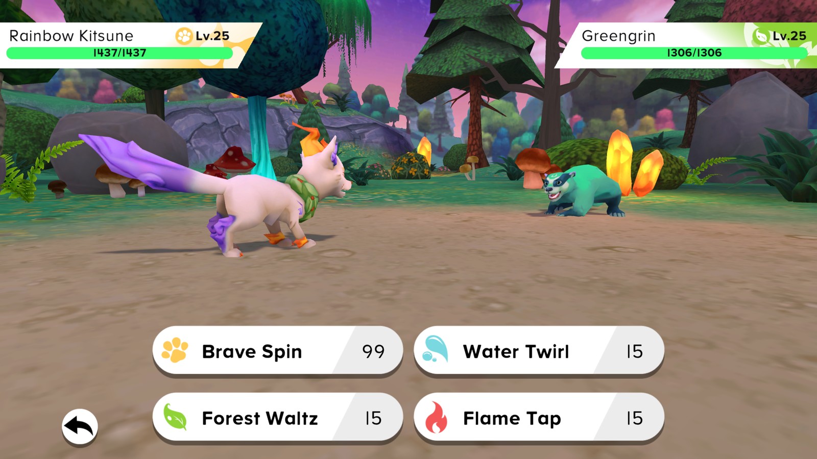 Player befriending the Legendary Rainbow Kitsune